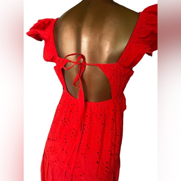 Cotton Eyelet Ruffle Maxi Dress - Picture 7 of 10